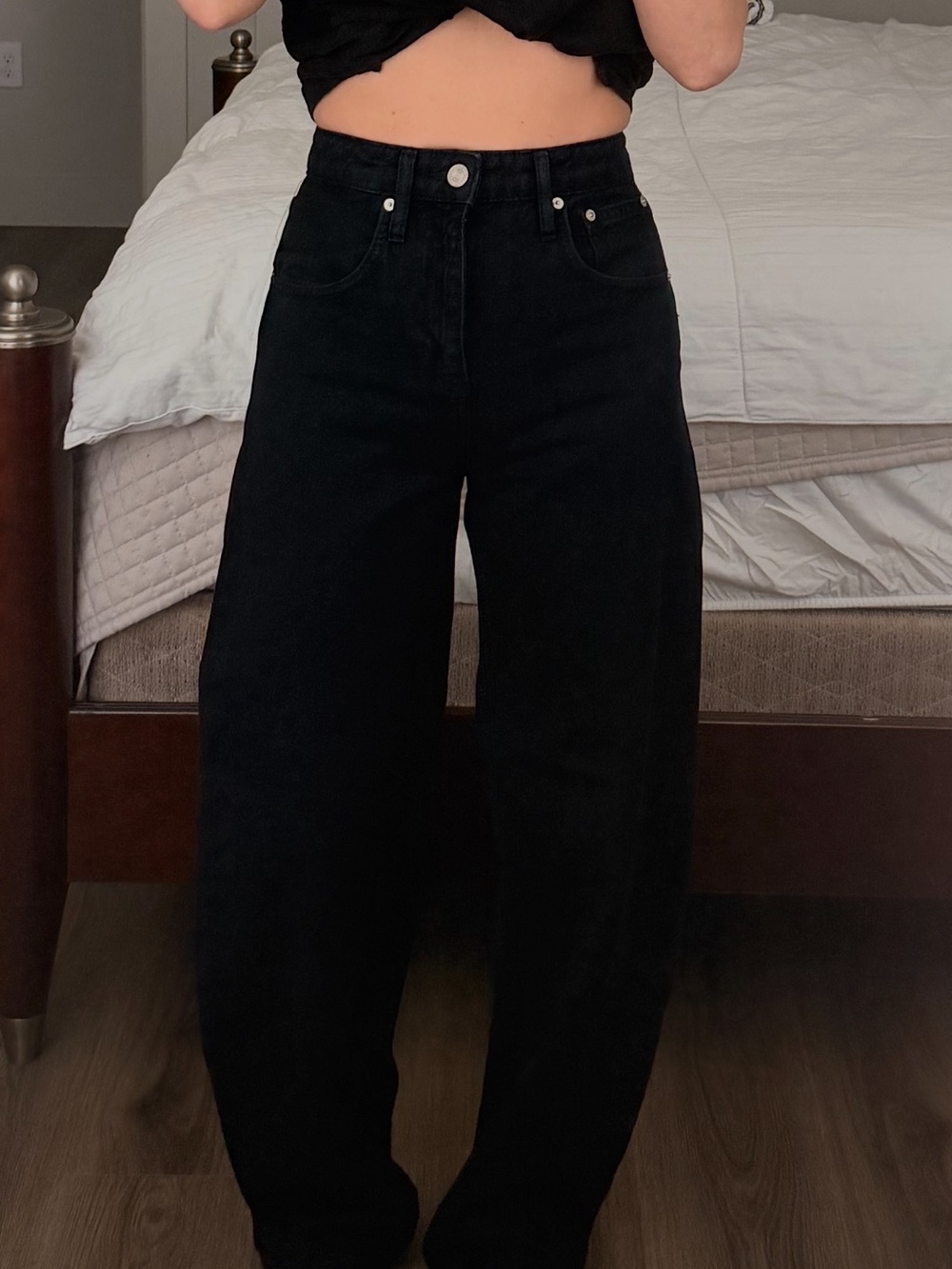 Frame Denim Straight Leg Jeans - Black